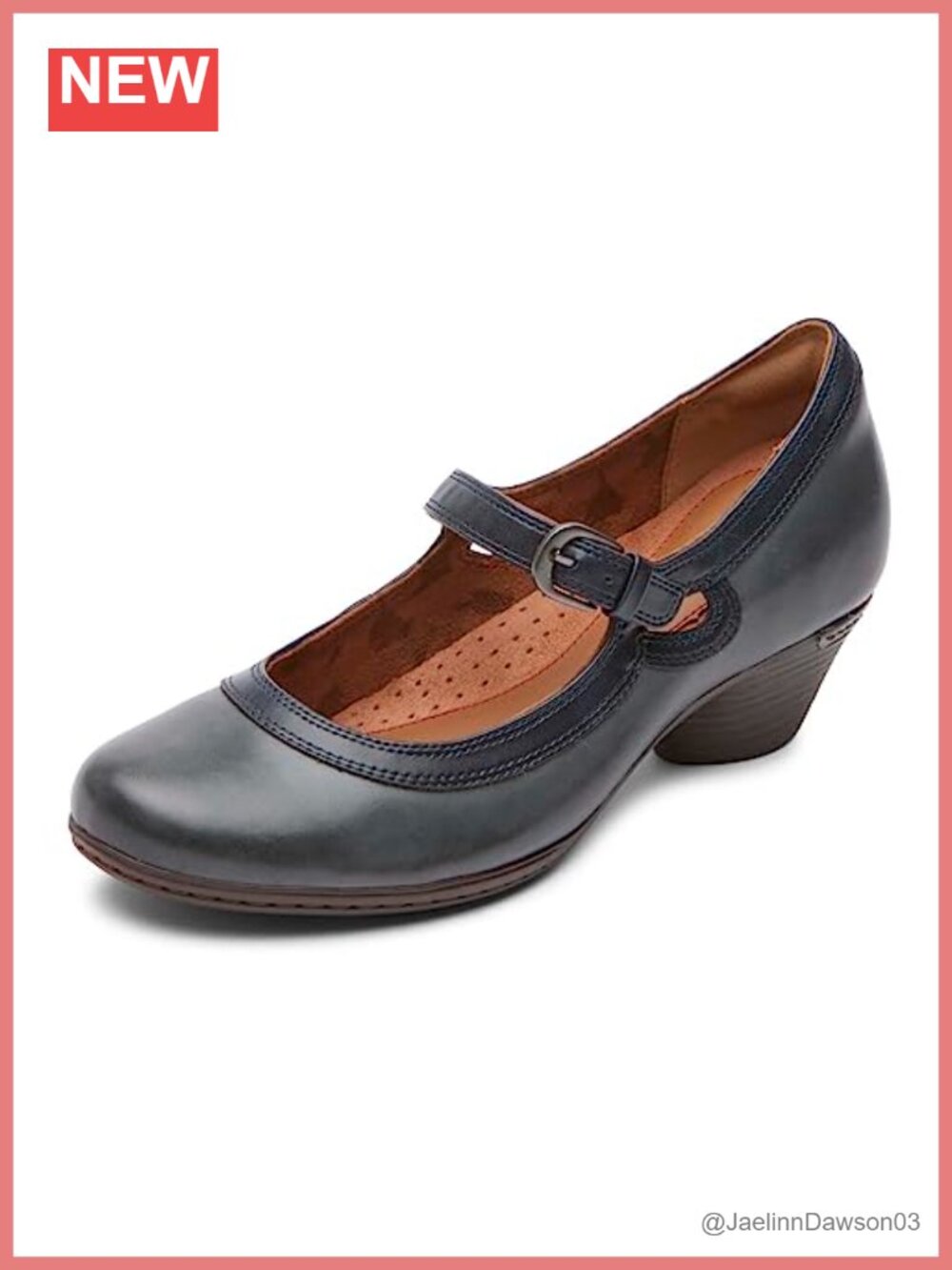 Cobb Hill Women's Laurel Mary Jane Loafers Leather Block Heel